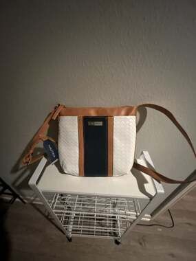 Nautica Woven Panel Stripe Crossbody Bag